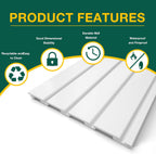 Yuzzy Slat Wall Paneling 4 x 8ft, Garage Slatwall Panel Wall Storage Systems, Heavy Duty PVC Garage Wall Organization (White)
