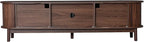 Ball & Cast 67" Modern Farmhouse TV Stand for TVs up to 75",Media Console with Drop-Down & Sliding Doors,Entertainment Center w/2 Storage Cabinets & Solid Wood Legs for Living Room,Bedroom Dark Brown