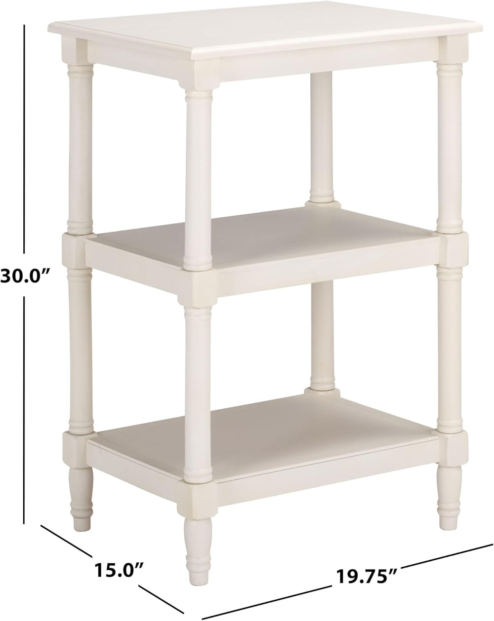 SAFAVIEH Home Collection - Cassie Ivory Accent Table, 3-Tier Storage Shelf, C...