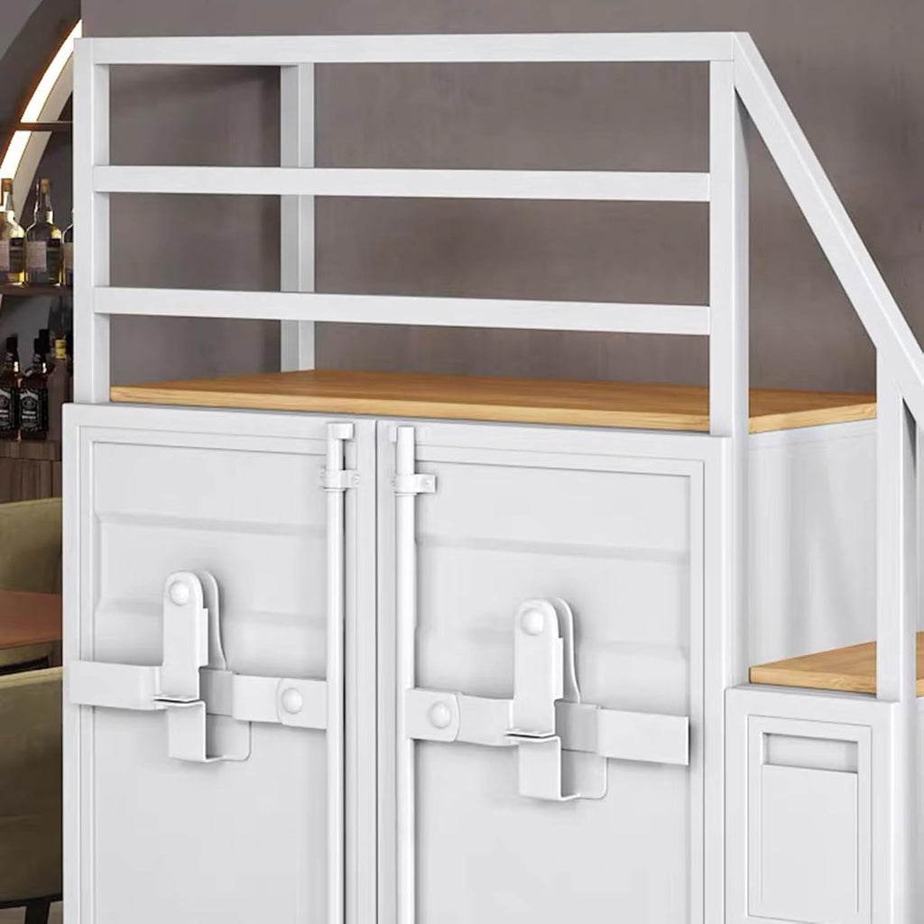 Bookshelf Room Divider, Ladder Cube Storage Bookcase Cubical Shelves | Wooden L-Shaped, Storage Organizer Bookshelf Room Divider Reversible Organizer For Home & Office(White)