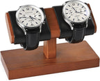 Oirlv Solid Wood Double Watch Display Stand Watch Bracelet Organizer（Black）
