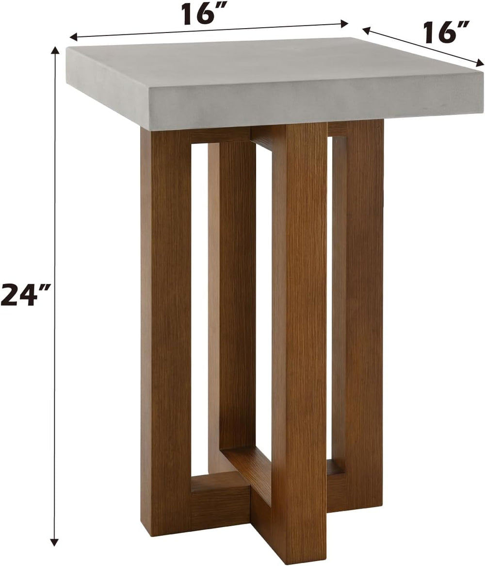 Acme Keven Transitional Composite Wood Square End Table in Walnut/Gray