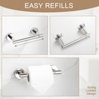 BGL Toilet Paper Holder Mirror Polish Wall Mount, Bathroom Toilet Paper Holder Brushed Nickel SUS 304 Stainless Steel, Double Post Pivoting Toilet Paper Roll Holder for Bathroom RV