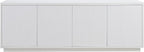 Henn&Hart Fluted TV Stand for TVs up to 75" with 2 Concealed Ribbed Storage Cabinets and Adjustable Shelves for Living Room, Family Room, or Office, Cloud White
