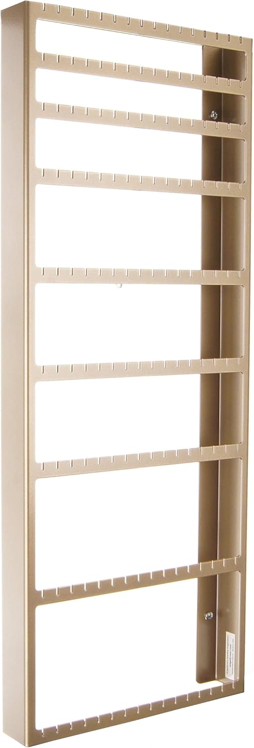 Angelynn's Wall Mounted Big and Small Earring Holder Organizer Display Long Post Stud Large Dangle Hoop Pierced Earrings, Hanging Closet Jewelry Storage Rack, Mary Satin Nickel Silver 9"x23"