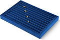 Ring Tray, Velvet Jewelry Trays,Premium Ring Display Case,Luxury Stud Earring Organizer,Blue Jewelry Storage