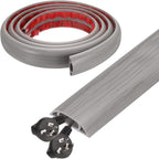 HARFINGTON 6ft Cord Cover Floor W0.6 x H0.33 Inner Channel PVC Hide Extension Cable Floor Wire Hider Wire Covers Protector for Prevent Cable Trips Cables Management, Wood Grey