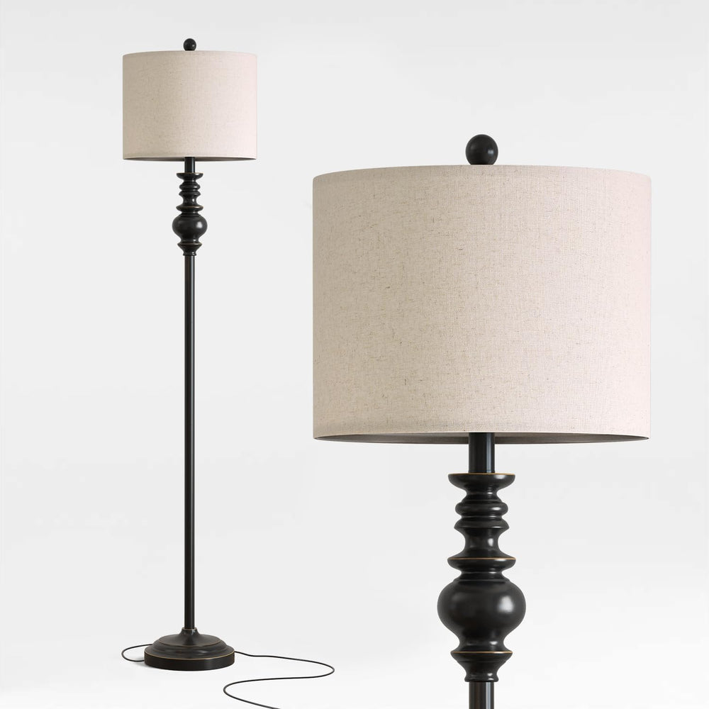 BOBOMOMO 64.25" Farmhouse Floor Lamp for Living Room, Tall Antique Black...