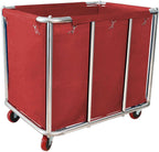 Commercial Laundry Cart With Wheels - 11.5 Bushel Heavy Duty Stainless Steel Hamper With Waterproof Lining - 260 Lbs Load Capacity