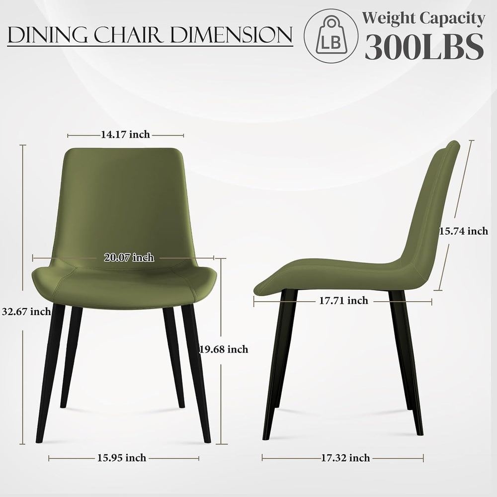 Modern Dining Chairs Set of 4, PU Leather Upholstered Dinner Chairs with Stur...