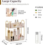 Aveniee Bathroom Counter Organizer, 2 Tier Perfume Skin Care Countertop Storage Shelf, Vanity Makeup Tray for Cosmetic Skincare Lotion,Clear