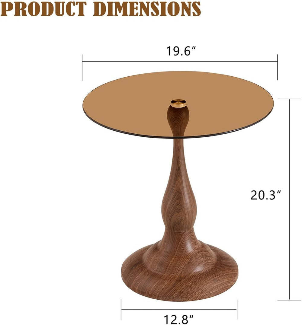 Round Side Table,Round Coffee Table, Small End Tables with Round Metal Frame,...
