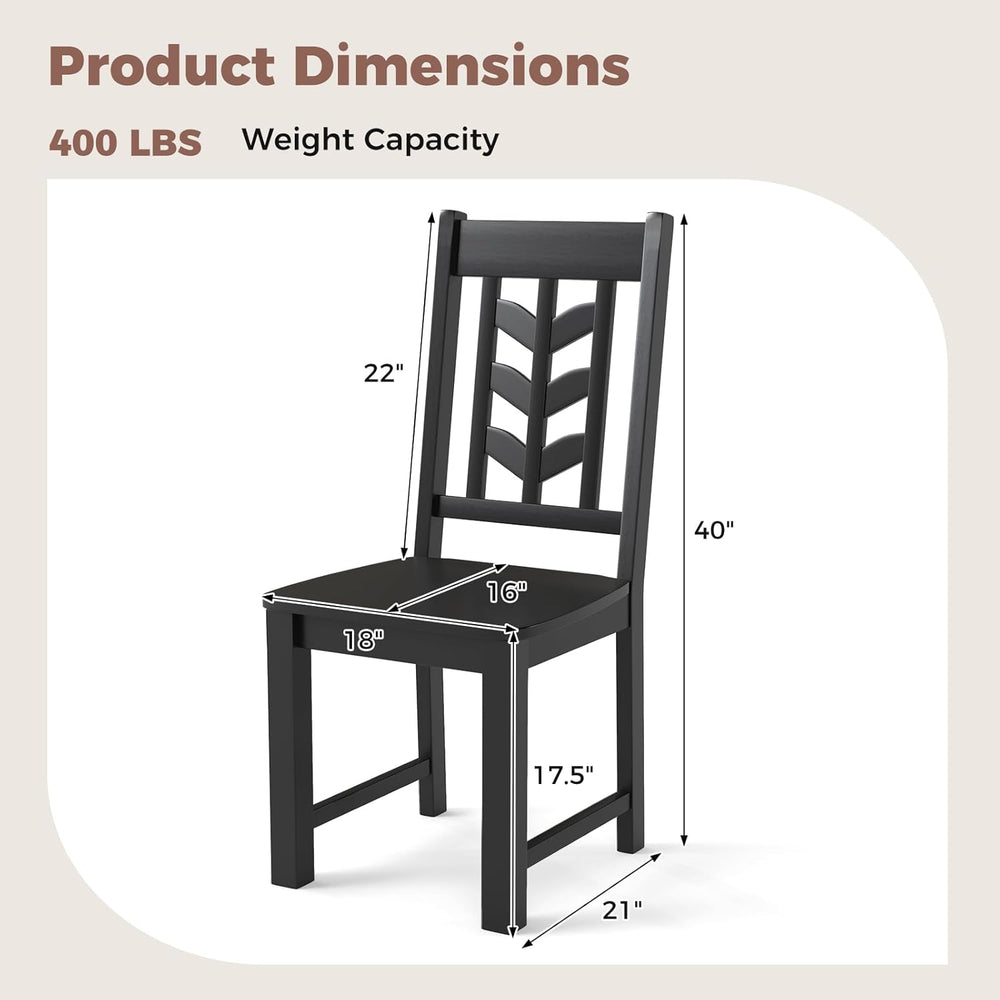 Giantex Wooden Dining Chairs Set of 2, Kitchen Chairs w/Rubber Wood Frame &am...