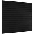 Slatwall Panel 4 FT x 4 FT, Interlocking Slat Wall Paneling, Wall Mounted PVC Wallpanel, Suitable for Garage Storage and Organizer, Slatwall Board, Shelves - Black
