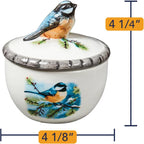Bits and Pieces Chickadee Jewelry Box for Women Small Trinket Box with Bird Figurine Lid - Decorative Boxes for Home Decor