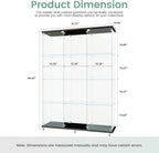 Beauty4U Glass Display Cabinet with 12 Shelves, Extra Large 3 Columns 2 Doors Curio Cabinets for Living Room, Bedroom, Office, Black Floor Standing DIY Glass Bookshelf, Quick Installation