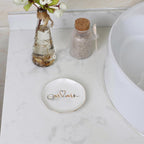 Mr.& Mrs Wedding Ring Dish-Jewelry Dish Tray-Ceramic White