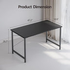 Cubiker Computer Desk, 47 inch Small Home Office Desk for Small Spaces, Modern Simple Style for Home, Office, Dark Black
