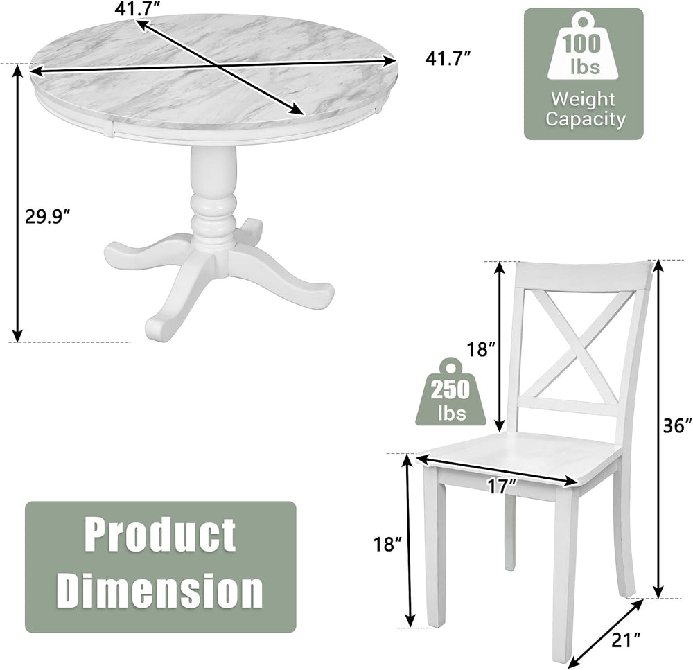 Harper & Bright Designs 5 Pieces Dining Table and Chairs Set for 4 Person...