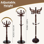 Solid Wooden Coat Rack Stand, Coat Racks Freestanding with 11 Hooks, Natural Birch Wood Coat stands with Triangle Base, Tree Coat Hanger Standing for Entryway Bedroom Office (Antique triangle)