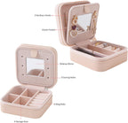KElofoN Travel jewelry case Travel jewelry box Travel Jewelry Organizer Small box Gift for Girls Women with Mirror(Pink)