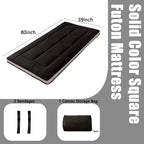 MAXYOYO Twin Bed Mattress Japanese Futon, Pad Camping Mattress Floor Bed Mattress Topper, Easy to Foldable and Portable, Black Futon Single Mattress