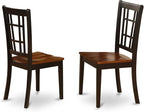 East West Furniture MZNI3-BCH-W 3 Piece Dining Table Set for Small Spaces Contains a Rectangle Dining Room Table with Dropleaf and 2 Wood Seat Chairs, 36x54 Inch, Black & Cherry