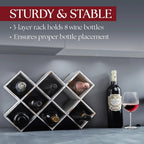 Penitent Man Wooden Wine Rack - Rustic Farmhouse Wine Racks Countertop Storage and Bottle Rack for Wine Storage