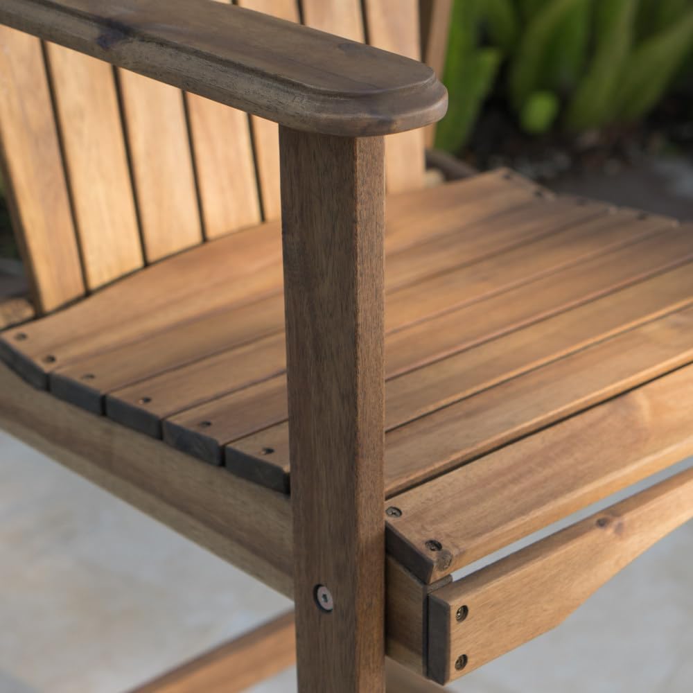 Saiveina Outdoor Acacia Wood Adirondack Barstools, Set of 2, Natural Stained