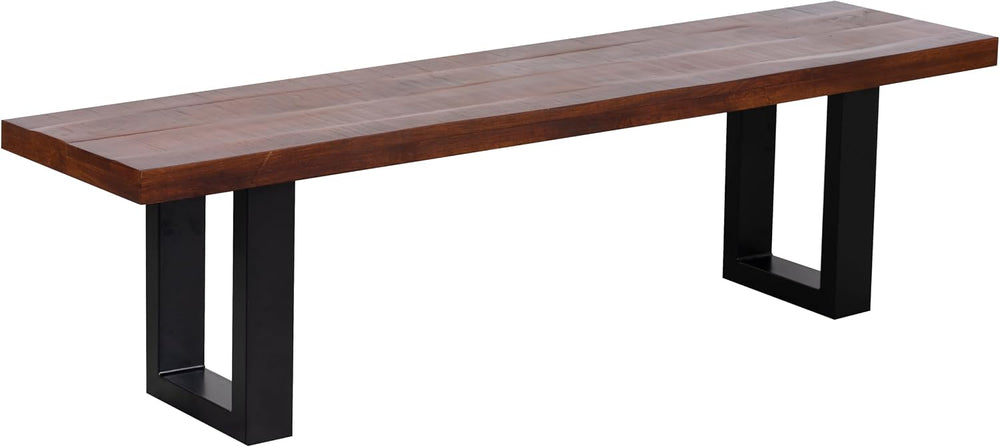 Fab Habitat Aurora 3-Seater Bench - 63" L Large Rustic Industrial Mango ...