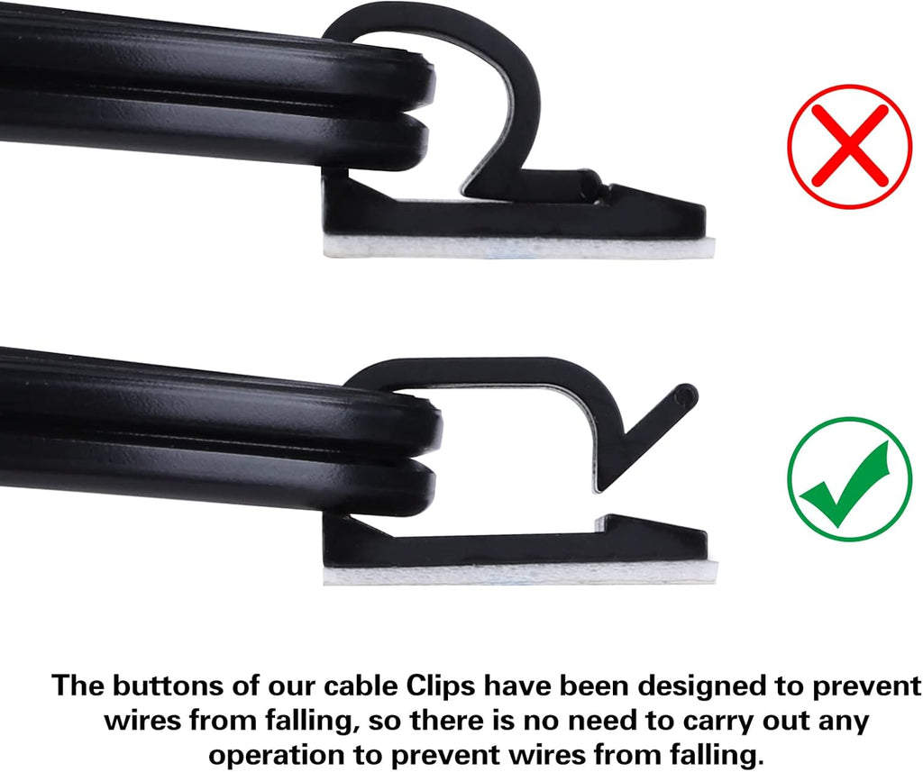 120 Pcs XHF Adhesive Cable Wire Clips White, Cable Staples Outdoor Cable Management Wire Organizer Cord Holder for Under Desk, Car, Wall, TV PC Ethernet Cable