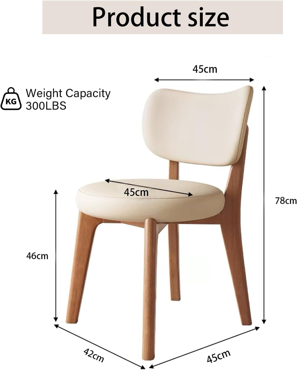 Solid Wood Dining Chairs Set of 2,Mid Century Modern Dining Chairs with Curve...