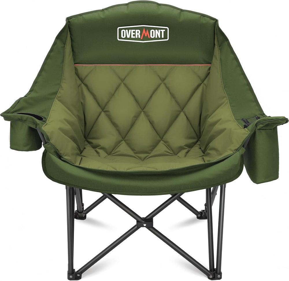 Overmont Oversized XL Camping Chair for Adults - 500lbs Support Heavy-Duty Pa...