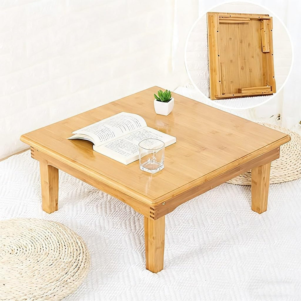Folding Coffee Table, Japanese Floor Low Bamboo Dining Table