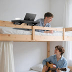Bedside Shelf for Bunk & Loft Beds – Clip-On Nightstand Tray Organizer, Phone/Tablet Slot & Cable Management – College Dorm Room Essentials for Girls/Guys, Kids & Teens, Top Bunk (Black)