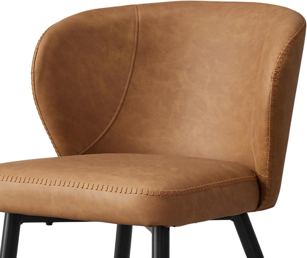 Brown Dining Chairs Set of 6, Modern Dining Chairs with Cushion Seat and Stur...