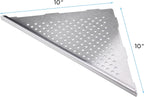 FerdY 2-Pack 10" Brushed Nickel Recessed Corner Shower Shelf, for Tiled Bathroom Walls, 304 Stainless Steel Floating Shower Shelf, Shower Caddy Storage Shelves, No Drilling Required, Point Triangle