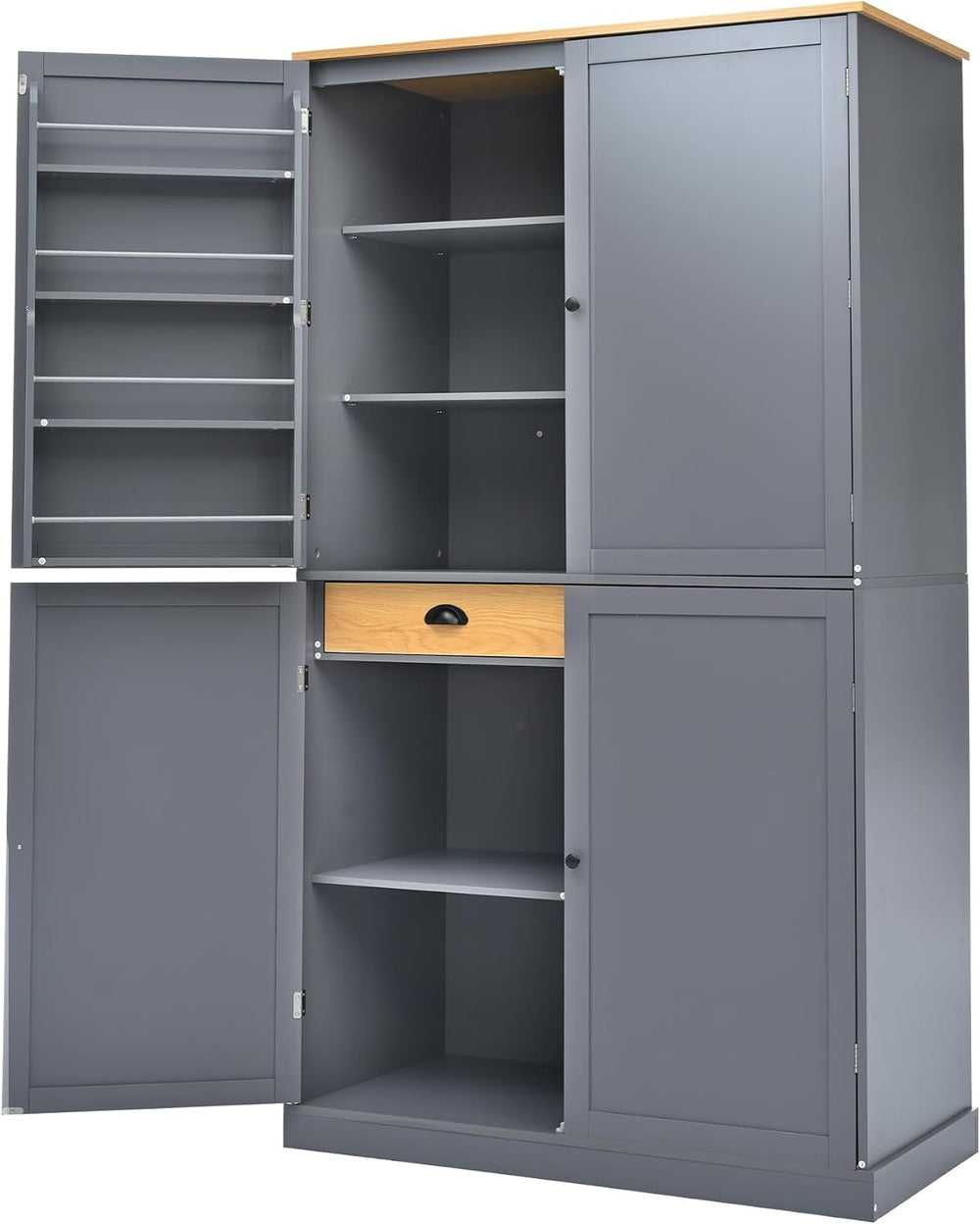 71.3'' Tall Kitchen Pantry Storage Cabinet Farmhouse Pantry Cabinet F...