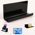 Adhesive Tablet Wall Mounted Phone Holder Acrylic Floating Shelves,eReader Wall Smartphone Holder Stand for Bedroom,Living Room,Dorm,Office Display Shelf (Black)