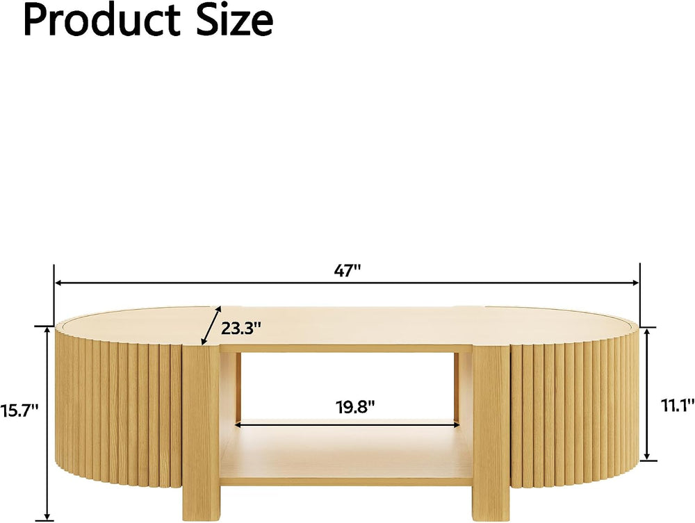 Living Room Table Set of 3 with 1 Coffee Table and 2 Side Tables | Soft-Close...