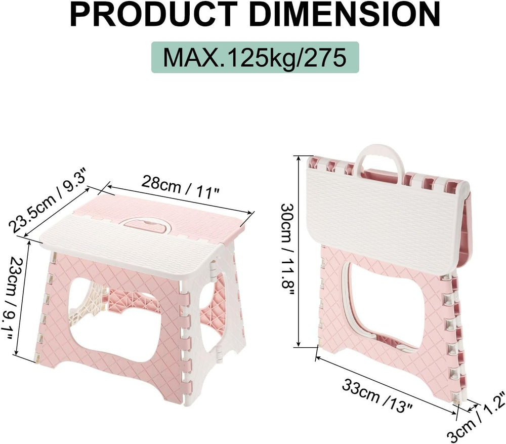 uxcell 9" Folding Step Stool for Adults 275 lbs Capacity Non-Slip Step S...