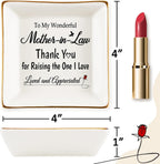 Best Birthday Gifts for Mother in Law from Daughter Son in Law - Mom in Law Gift, Future To My Mother in Law Gifts, Wedding Day Gift for Mother of the Groom Bride, Jewelry Dish Tray
