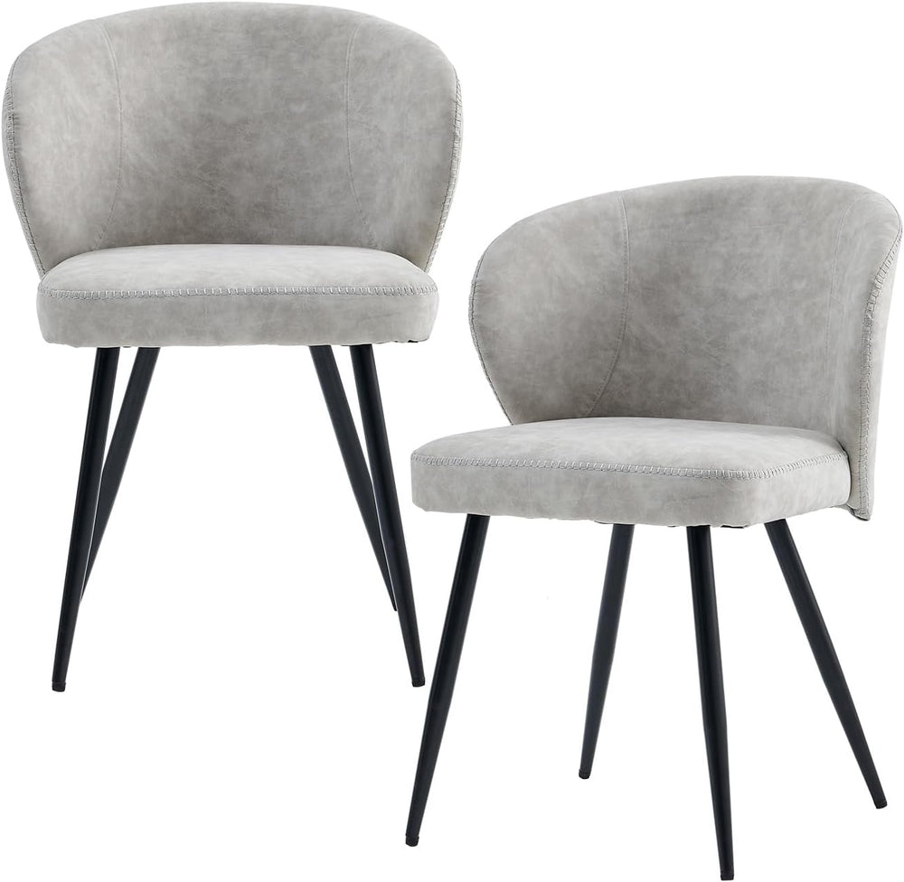 Dining Chairs Set of 2, Mid Century Modern Kitchen Chairs with Leather Cushio...