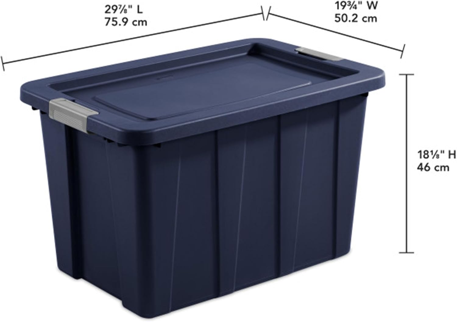 Sterilite 4-Pack Storage Bins with Lids, Heavy Duty Totes, Tuff1, 30 Gallon, Dark Indigo