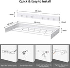 Drying Rack Clothing,Clothes Drying Rack Wall Mounted,Laundry Drying Rack Wall Mount,Foldable,Collapsible,60 lb Capacity 5 Aluminium Poles with 12 Hooks,Space Saving Clothes Drying Rack,White 40"