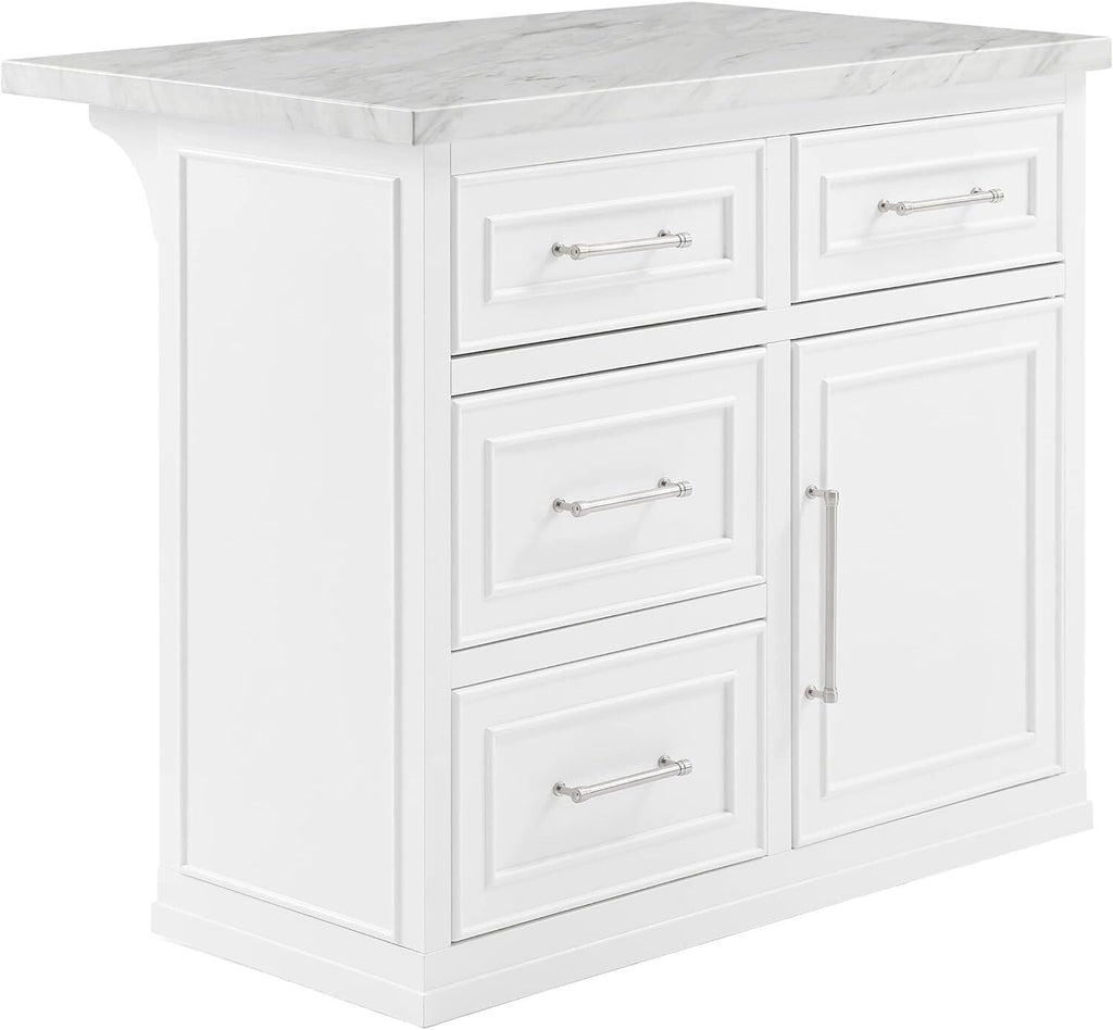 HomeStock Eclectic Elegance Faux Marble Top Kitchen Island
