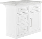 HomeStock Eclectic Elegance Faux Marble Top Kitchen Island