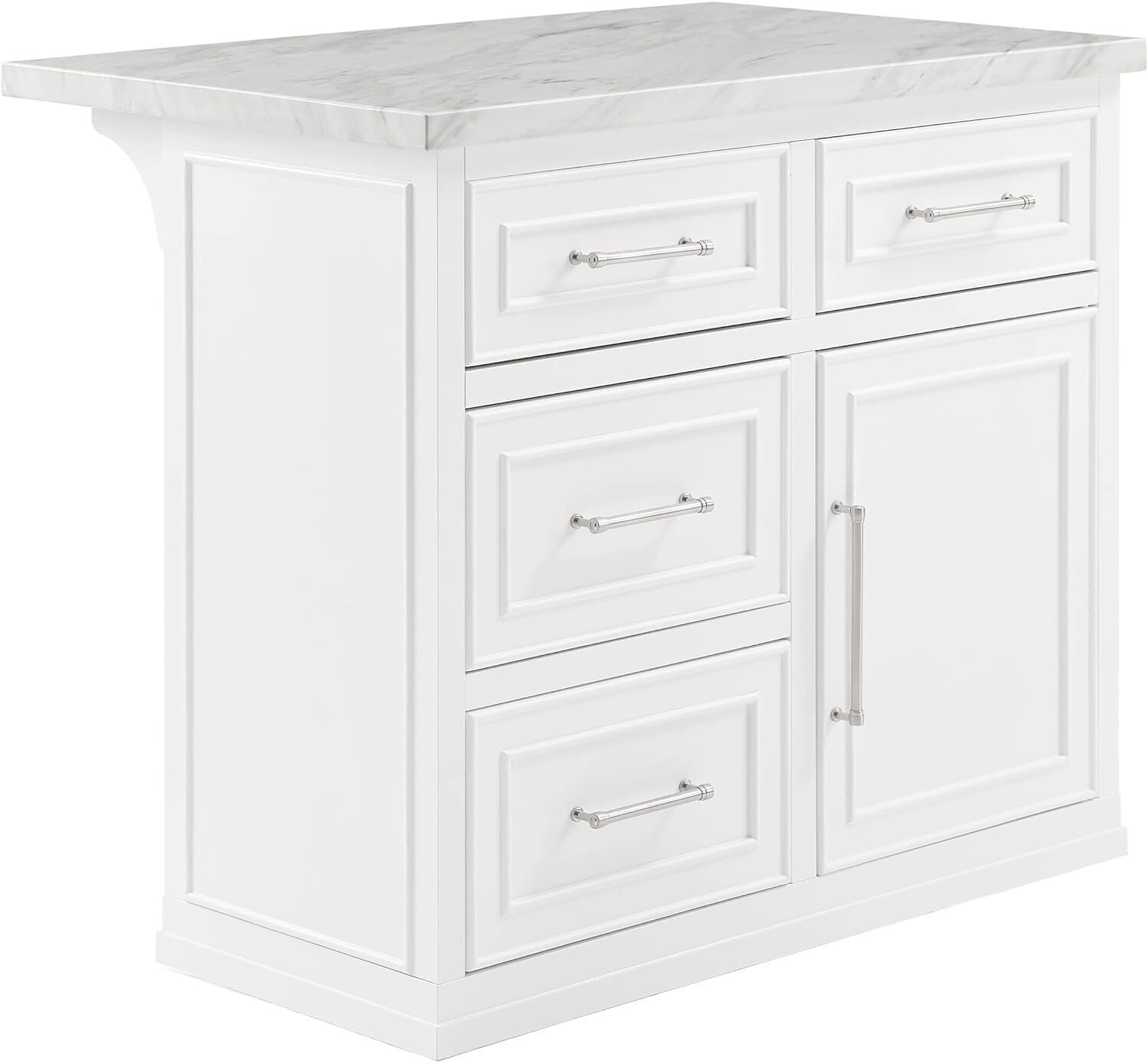 HomeStock Eclectic Elegance Faux Marble Top Kitchen Island