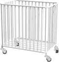 Easyars Laundry Basket with Wheels,Large-size Metal Rolling Laundry Organizer Basket Cart,Clothes or Linen Storage Organizer Bin for Living Room,Bathroom,Closet or Children Bedroom,White