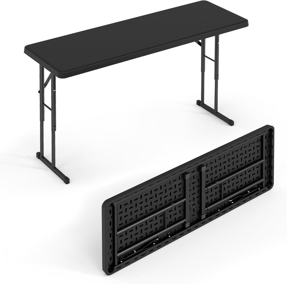 VINGLI 4 FT Narrow Folding Table,Premium Quality HDPE Material and Sturdy Met...